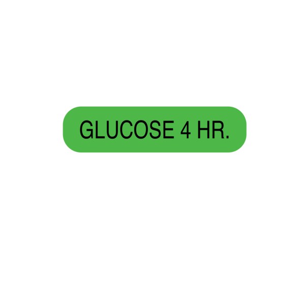 Label, Glucose 4 Hr. 5/16" x 1-1/4" Green w/Black